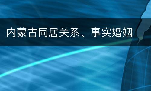 内蒙古同居关系、事实婚姻