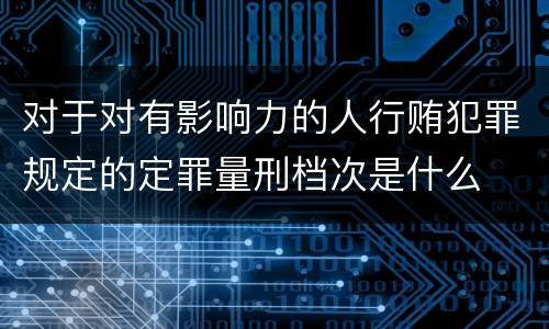 对于对有影响力的人行贿犯罪规定的定罪量刑档次是什么
