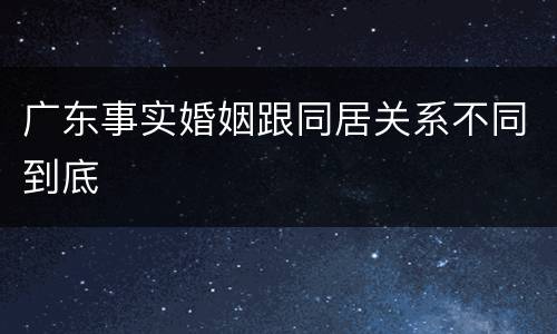 广东事实婚姻跟同居关系不同到底