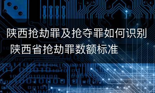 陕西抢劫罪及抢夺罪如何识别 陕西省抢劫罪数额标准