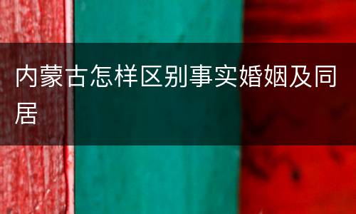 内蒙古怎样区别事实婚姻及同居