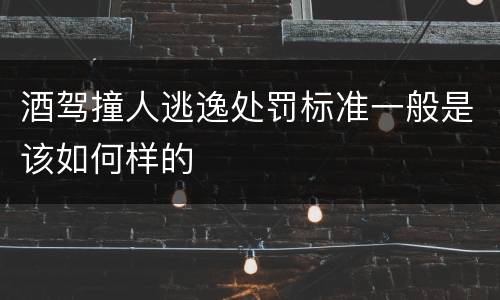 酒驾撞人逃逸处罚标准一般是该如何样的