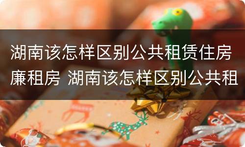 湖南该怎样区别公共租赁住房廉租房 湖南该怎样区别公共租赁住房廉租房呢