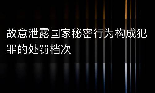 故意泄露国家秘密行为构成犯罪的处罚档次