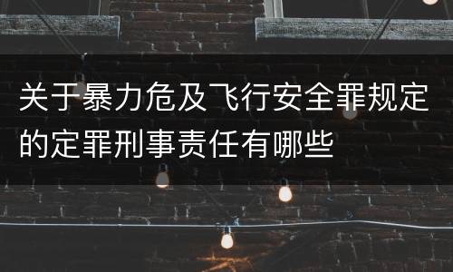 关于暴力危及飞行安全罪规定的定罪刑事责任有哪些