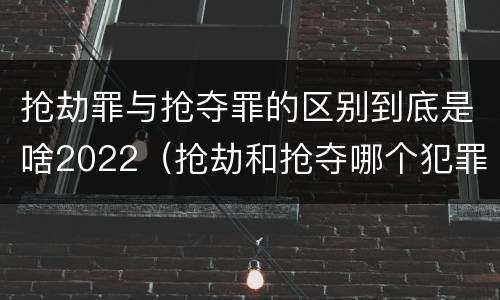 抢劫罪与抢夺罪的区别到底是啥2022（抢劫和抢夺哪个犯罪性质严重）