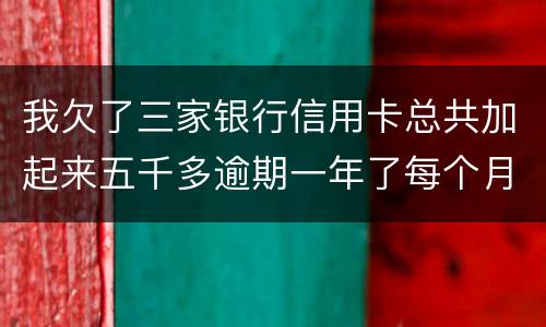 我欠了三家银行信用卡总共加起来五千多逾期一年了每个月都有还一点会不会坐牢