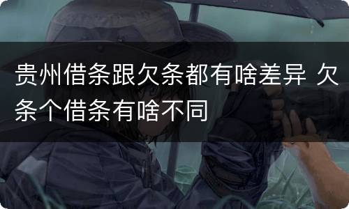 贵州借条跟欠条都有啥差异 欠条个借条有啥不同