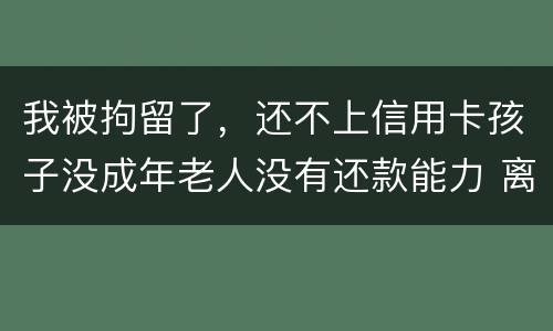我被拘留了，还不上信用卡孩子没成年老人没有还款能力 离异