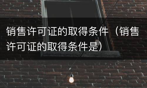 销售许可证的取得条件（销售许可证的取得条件是）