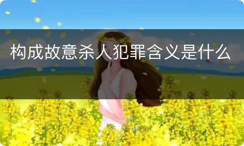 构成故意杀人犯罪含义是什么