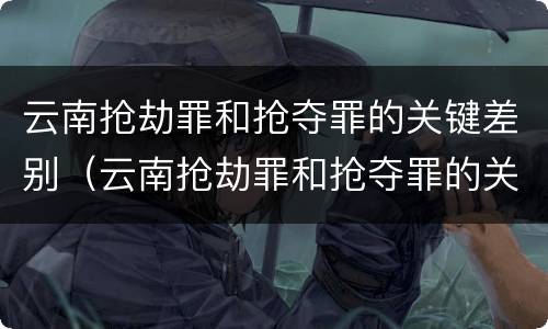 云南抢劫罪和抢夺罪的关键差别（云南抢劫罪和抢夺罪的关键差别在哪）