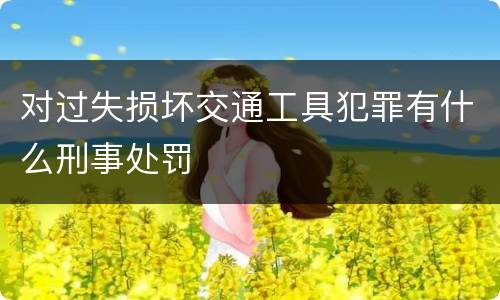 对过失损坏交通工具犯罪有什么刑事处罚