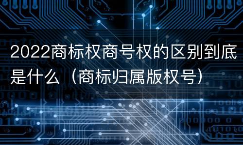 2022商标权商号权的区别到底是什么（商标归属版权号）