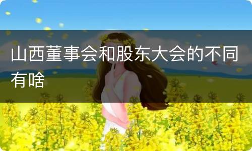 山西董事会和股东大会的不同有啥