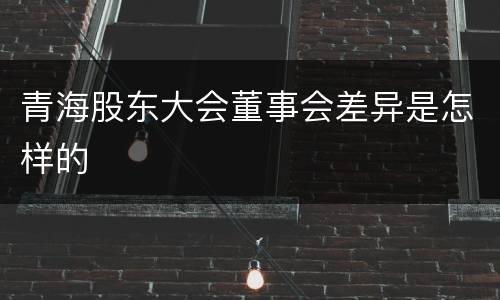 青海股东大会董事会差异是怎样的