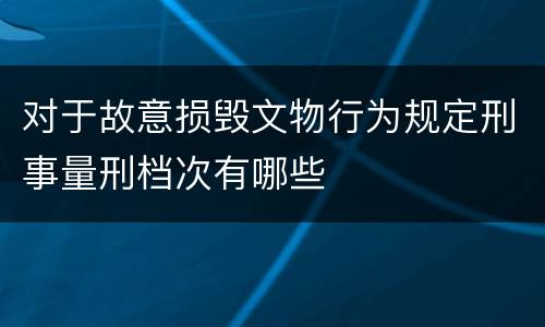 对于故意损毁文物行为规定刑事量刑档次有哪些