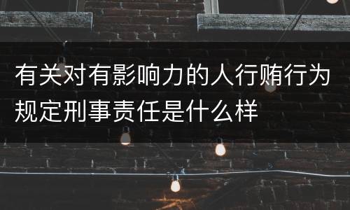 有关对有影响力的人行贿行为规定刑事责任是什么样