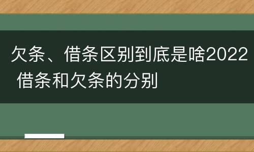 欠条、借条区别到底是啥2022 借条和欠条的分别