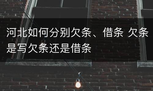 河北如何分别欠条、借条 欠条是写欠条还是借条