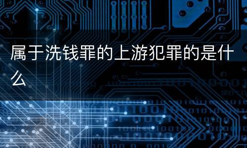 属于洗钱罪的上游犯罪的是什么