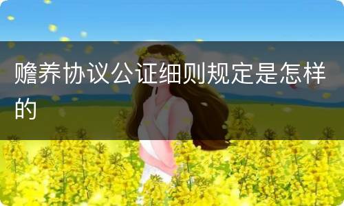 赡养协议公证细则规定是怎样的