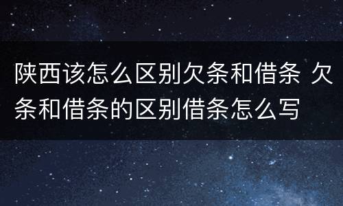 陕西该怎么区别欠条和借条 欠条和借条的区别借条怎么写