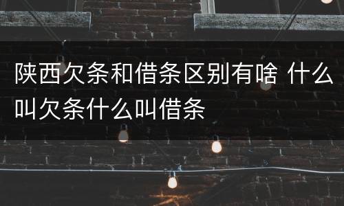 陕西欠条和借条区别有啥 什么叫欠条什么叫借条