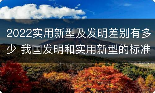 2022实用新型及发明差别有多少 我国发明和实用新型的标准