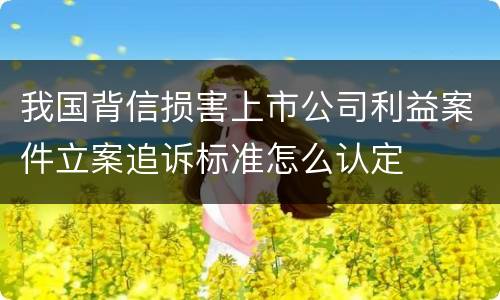 我国背信损害上市公司利益案件立案追诉标准怎么认定