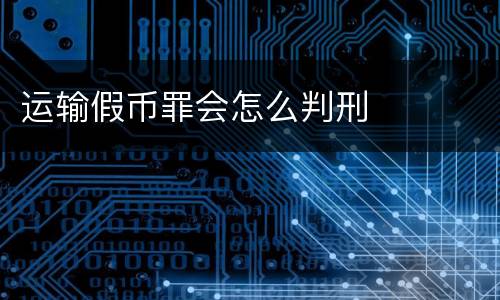 运输假币罪会怎么判刑