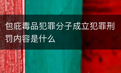 包庇毒品犯罪分子成立犯罪刑罚内容是什么