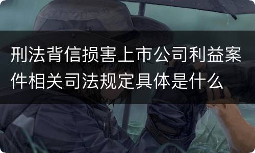 刑法背信损害上市公司利益案件相关司法规定具体是什么