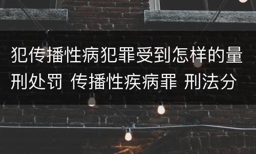 犯传播性病犯罪受到怎样的量刑处罚 传播性疾病罪 刑法分则