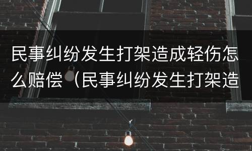 民事纠纷发生打架造成轻伤怎么赔偿（民事纠纷发生打架造成轻伤怎么赔偿多少钱）
