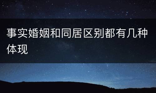 事实婚姻和同居区别都有几种体现
