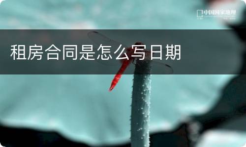 租房合同是怎么写日期