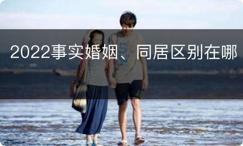 2022事实婚姻、同居区别在哪