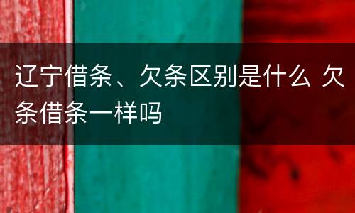 辽宁借条、欠条区别是什么 欠条借条一样吗