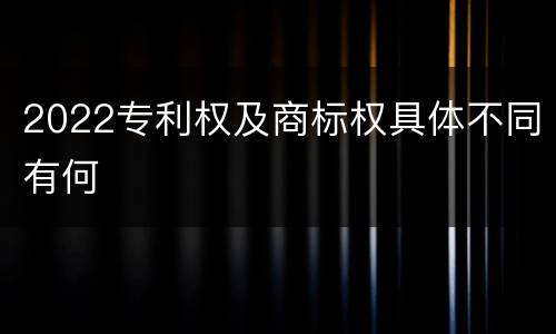2022专利权及商标权具体不同有何