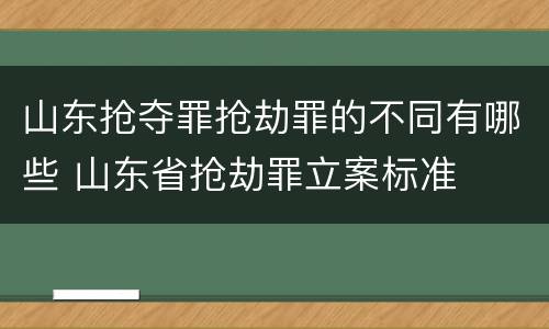 山东抢夺罪抢劫罪的不同有哪些 山东省抢劫罪立案标准