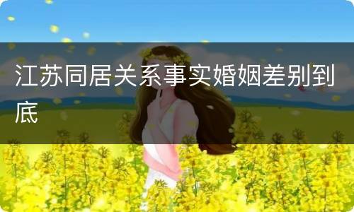 江苏同居关系事实婚姻差别到底