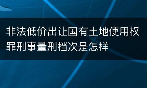 非法低价出让国有土地使用权罪刑事量刑档次是怎样