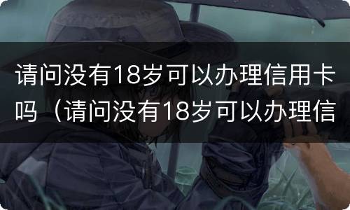 请问没有18岁可以办理信用卡吗（请问没有18岁可以办理信用卡吗）