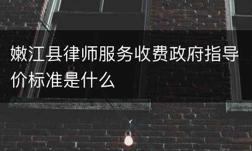 嫩江县律师服务收费政府指导价标准是什么