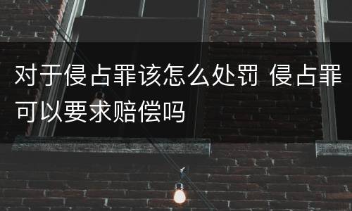 对于侵占罪该怎么处罚 侵占罪可以要求赔偿吗