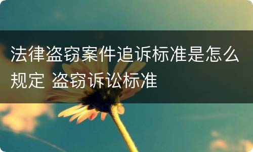 法律盗窃案件追诉标准是怎么规定 盗窃诉讼标准