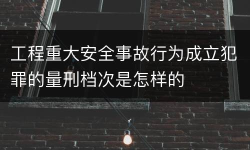 工程重大安全事故行为成立犯罪的量刑档次是怎样的