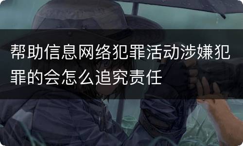 帮助信息网络犯罪活动涉嫌犯罪的会怎么追究责任