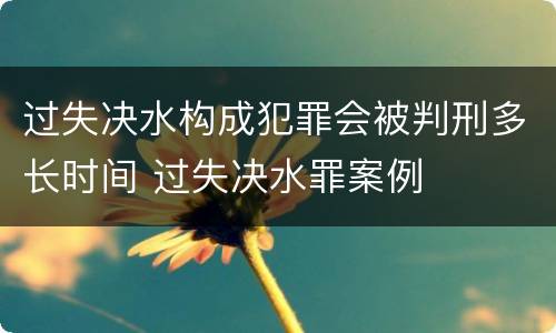 过失决水构成犯罪会被判刑多长时间 过失决水罪案例